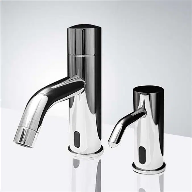 Chrome Touchless Basin Faucet with Soap Dispenser