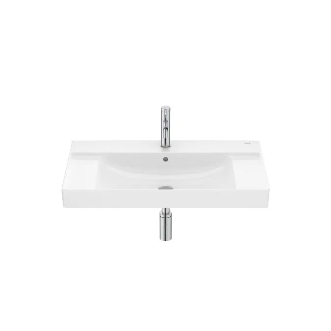 Ona White Wall Basin 800 x 460mm 1 Taphole Center Bowl Overflow 1820030