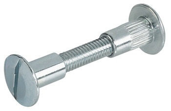 Connecting screw and sleeve, with M6 thread, flat blade, milled, steel - 267.07.903