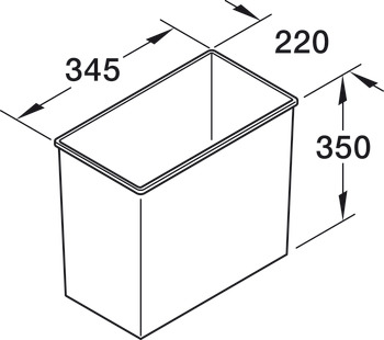 Cabinet organiser system, 24 litres, Hailo Single Box - 502.70.994