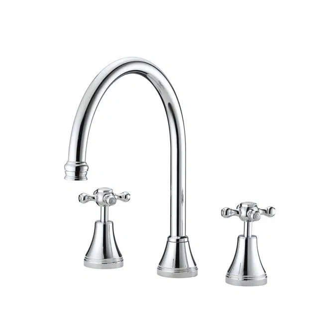 Kado Era Chrome Cross Handles Sink Set 9507608