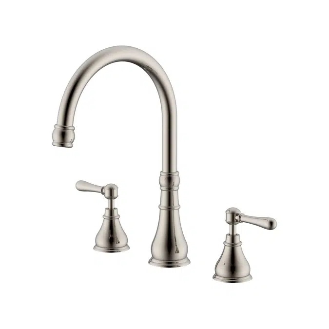 Milli Voir Brushed Nickel Lever Handles Sink Set 2265486