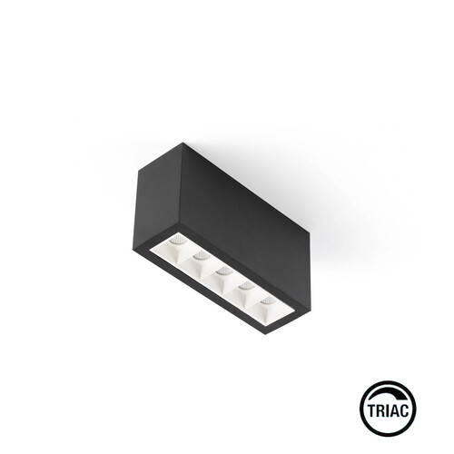 TROOP Surface 5x2W siyah-beyaz 15° 4000K CRI90 TRIAC