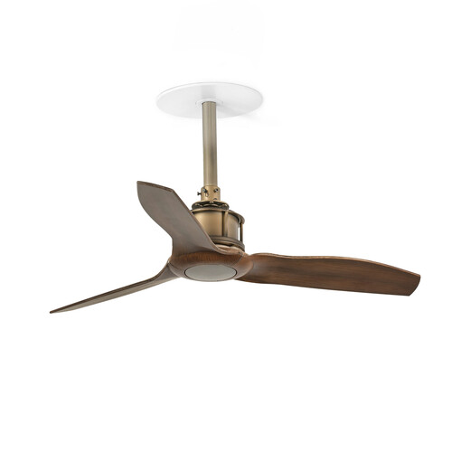 JUST FAN S RECESSED Ceiling fan aged gold/walnut 0-10V