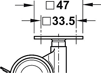 Twin wheel castor, Load bearing capacity 35 kg, steerable with brake - 660.33.371