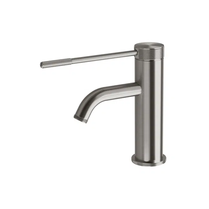 Milli Etch Brushed Gunmetal Basin Mixer Tap with Extended Lever 21356