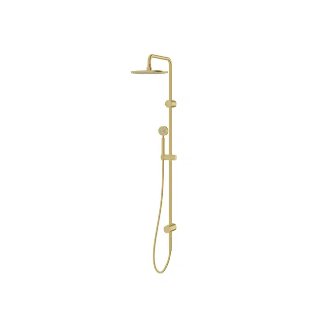 Milli Mood Edit Twin Rail Shower with Top Rail Water Inlet PVD Brushed Gold 9510977