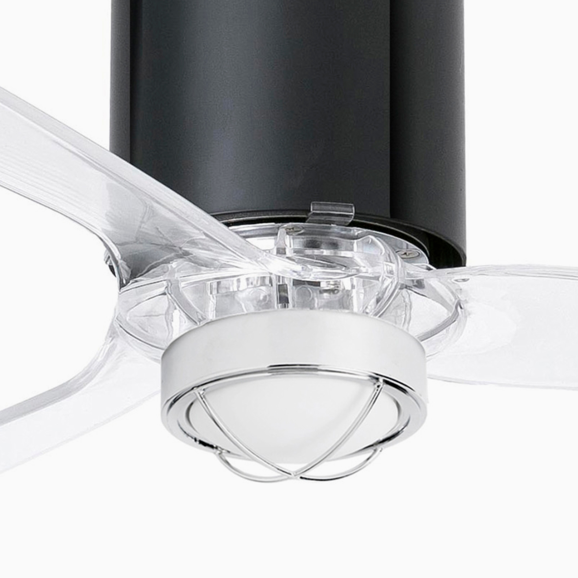 MINI TUBE FAN M LED Shiny black/transparent fan 3000K