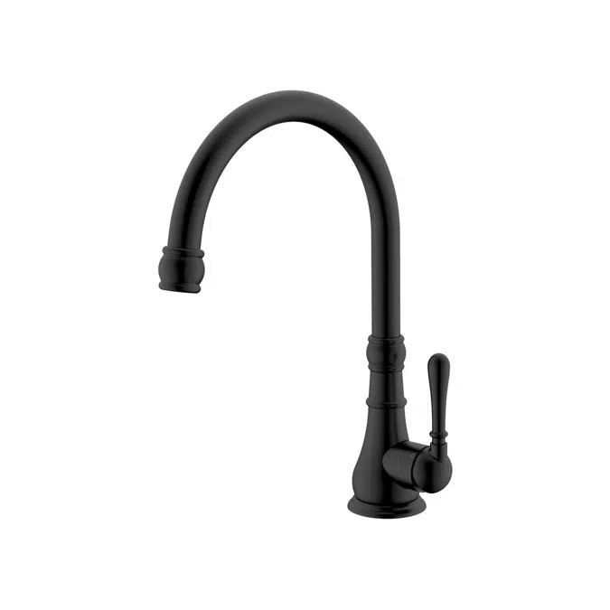 Milli Voir Gooseneck Lavabo Bataryası Büyük Mat Siyah 2265419