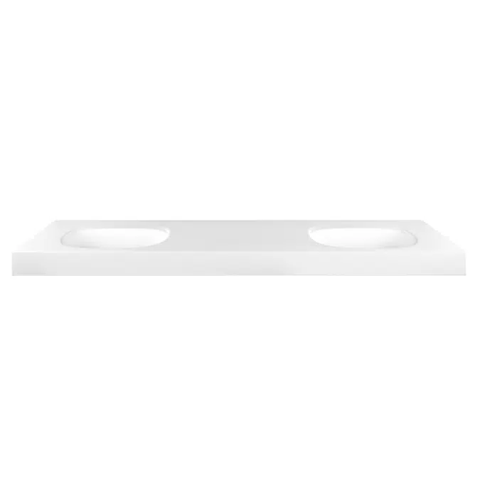 Kado Lussi 1500mm Double Wall Basin Rear Shelf Matte White 1810654