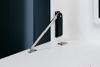 Flap stay, for wooden flaps, with backcheck and closing spring - 365.30.345