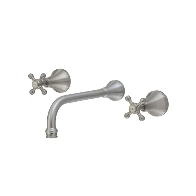 Kado Era Brushed Nickel Wall Bath Set 250mm Cross Handles 9512064