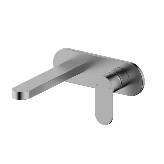 Mizu Soothe MK2 Brushed Gunmetal Wall Basin/Bath Mixer Set Kit 9512393