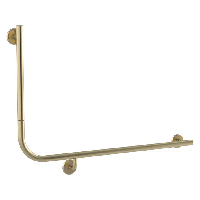 Drift Brushed Brass Right Hand 90° Toilet Grab Rail 935x600mm 2266711