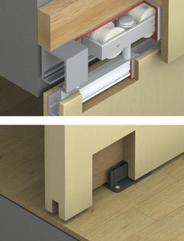 Sliding door fitting, Hawa Junior 160 B, set - 941.60.007