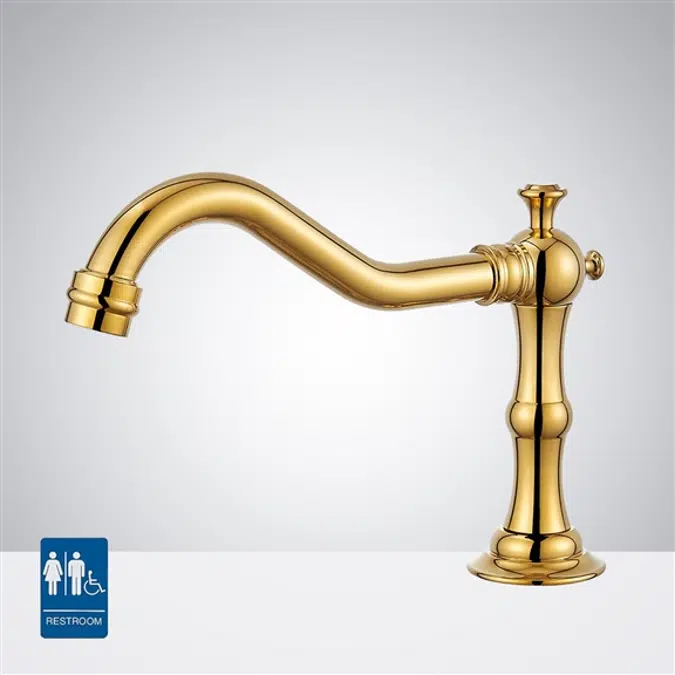 Gold Architectural Public Restroom Touchless Basin Faucet