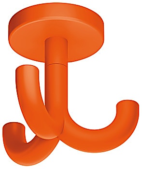 Ceiling hook, with 3 hooks, ceiling installation, polyamide - 842.65.324
