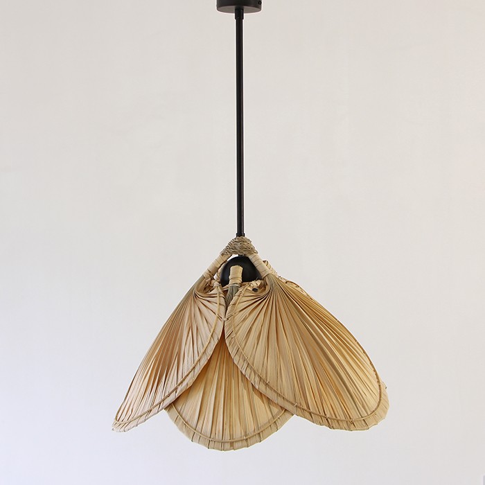 Doğal Palmiye Tek Duylu Tasarım Avize