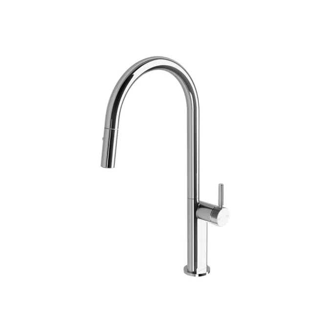 Milli Etch Chrome Gooseneck Pull Out Sink Mixer 21888