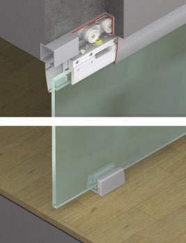 Sliding door fitting, Hawa Porta 100 G/GU/GM/GF/GFO, set - 941.00.007
