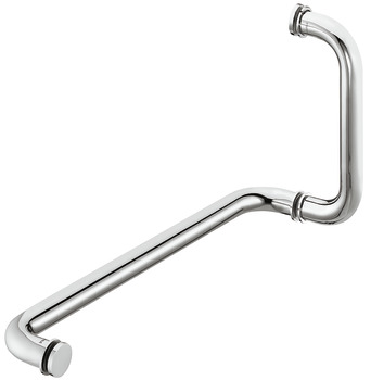 Shower door handle with towel rail, Round - 981.52.106