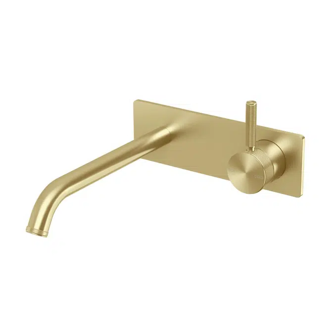 Milli Etch Brushed Gold Wall Basin/Bath Mixer Tap Set Square Kit 2269425