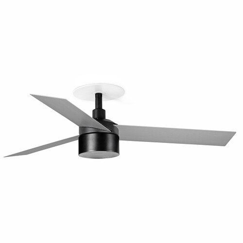 CRUISER RECESSED TEK S siyah/aluminium fan 3000K duvar kumandası beyaz