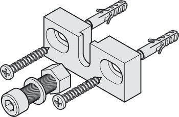 Wall mounting set, for running track, galvanised steel - 940.89.042