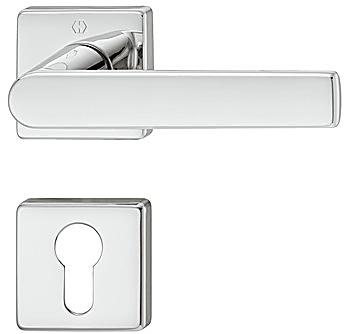 Door handle set, brass, Hoppe, Los Angeles M1642/843KV/843KVS - 900.92.907