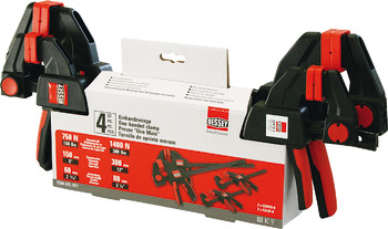 One-handed clamp set, Bessey, 2 x EZM15-6 and 2 x EZL30-8 - 003.72.821