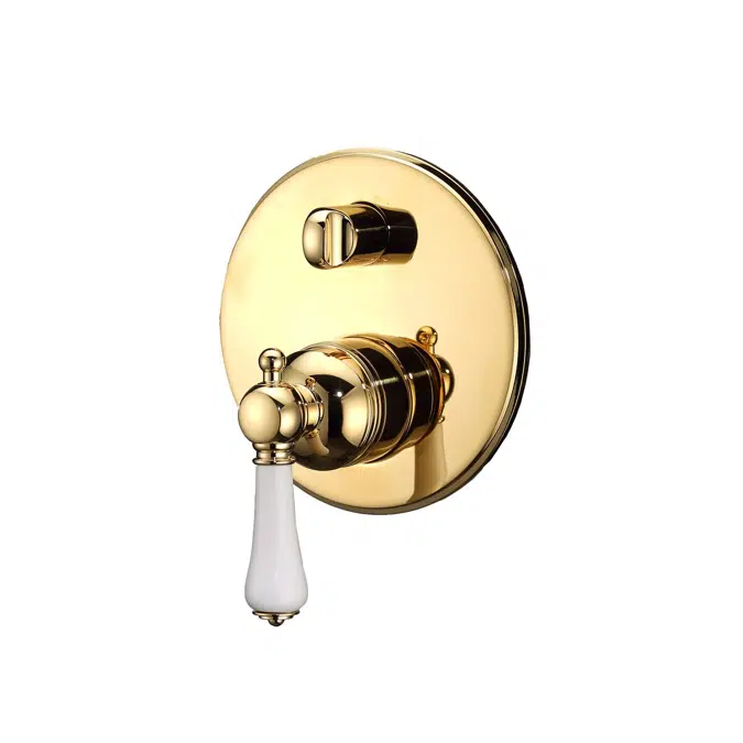 Kado Era Brass Gold Porcelain Handle Shower Mixer with Diverter 2263702