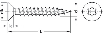 Chipboard screw, Hospa, countersunk head, fully threaded - 015.46.031