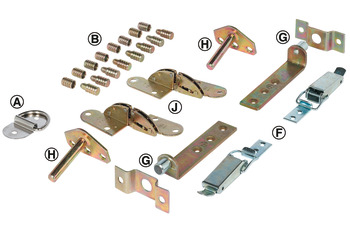 Folding fitting, for extension leaf, for tables with open table frame - 642.47.501