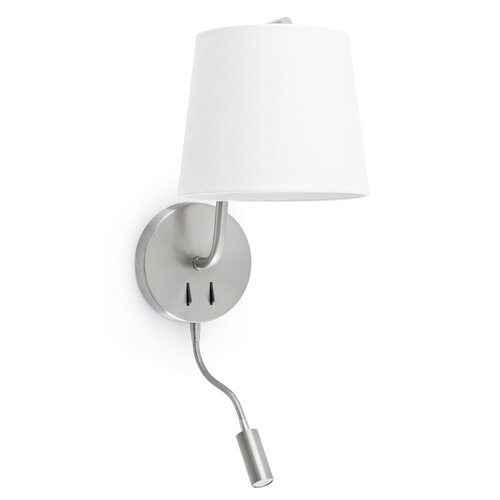 BERNI Satin nickel wall lamp with reading light