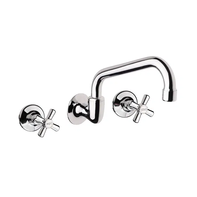Posh Bristol Wall Sink Set Chrome (4 Star) 9502278