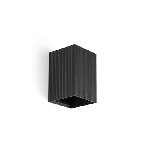 LUNE siyah square duvar lambası fluted