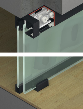 Sliding door fitting, Hawa Porta 100 GW/GWF, set - 941.00.053