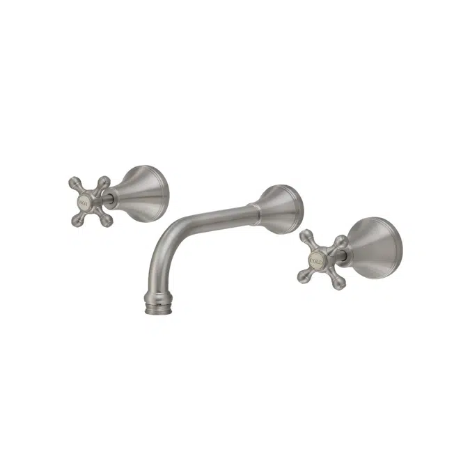 Kado Era Brushed Nickel Wall Bath Set 200mm Cross Handles 9512063