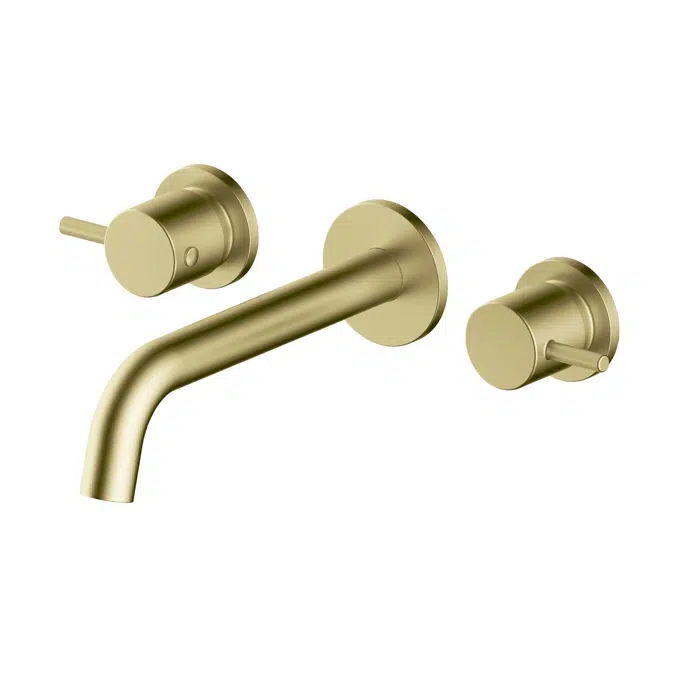 Mizu Drift Wall Basin / Bath Set with Curved Spout 200mm Brushed Brass 23278