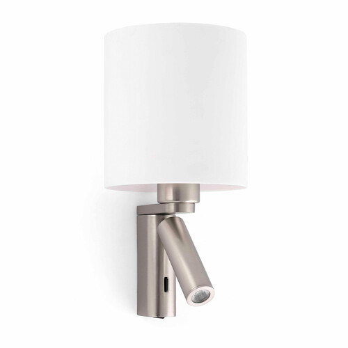 ROB SHADE Matt nickel wall lamp with reading light