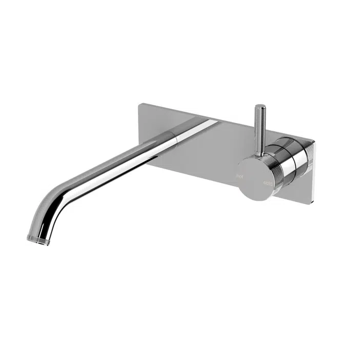 Milli Etch Chrome Wall Basin/Bath Mixer Set Square Kit 2269422