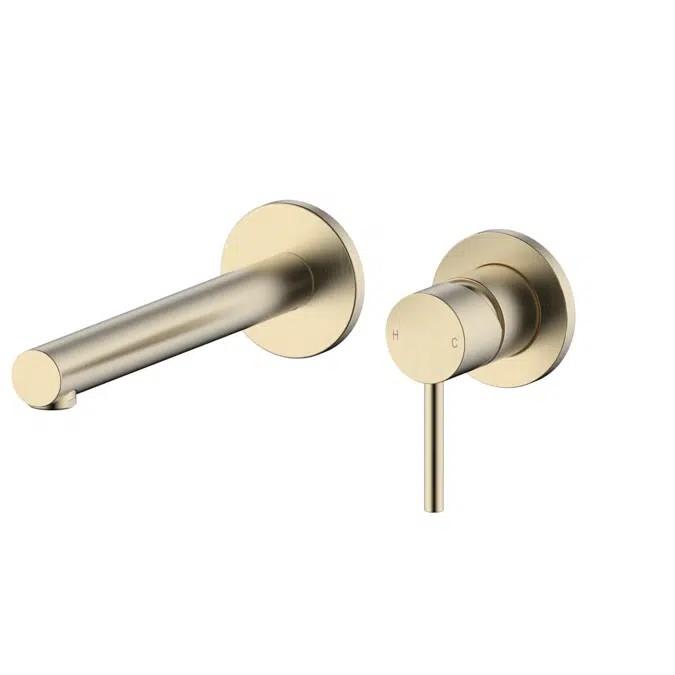 Mizu Drift Wall Basin/Bath Mixer Set, Brushed Brass 2267392