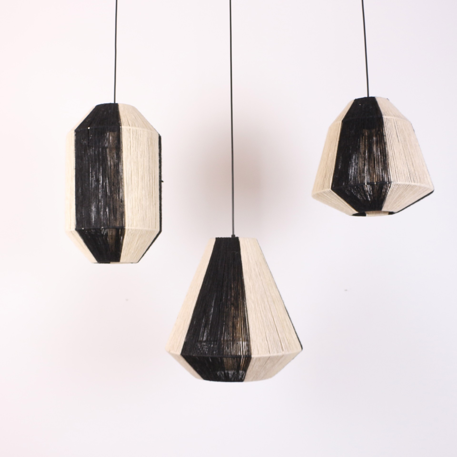 Özden Triple Jute Chandelier Set  