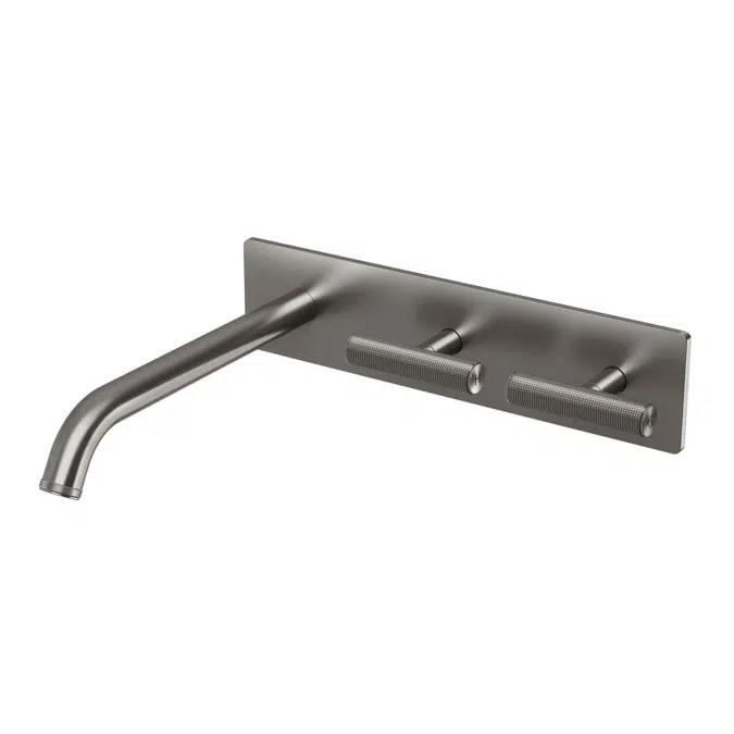 Milli Etch Brushed Gunmetal Wall Basin/Bath Hostess Tap System 21850