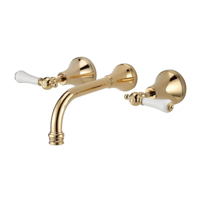 Kado Era Pirinç Altın 200mm Porselen Kol Kolu Duvar Lavabo Seti 9508839