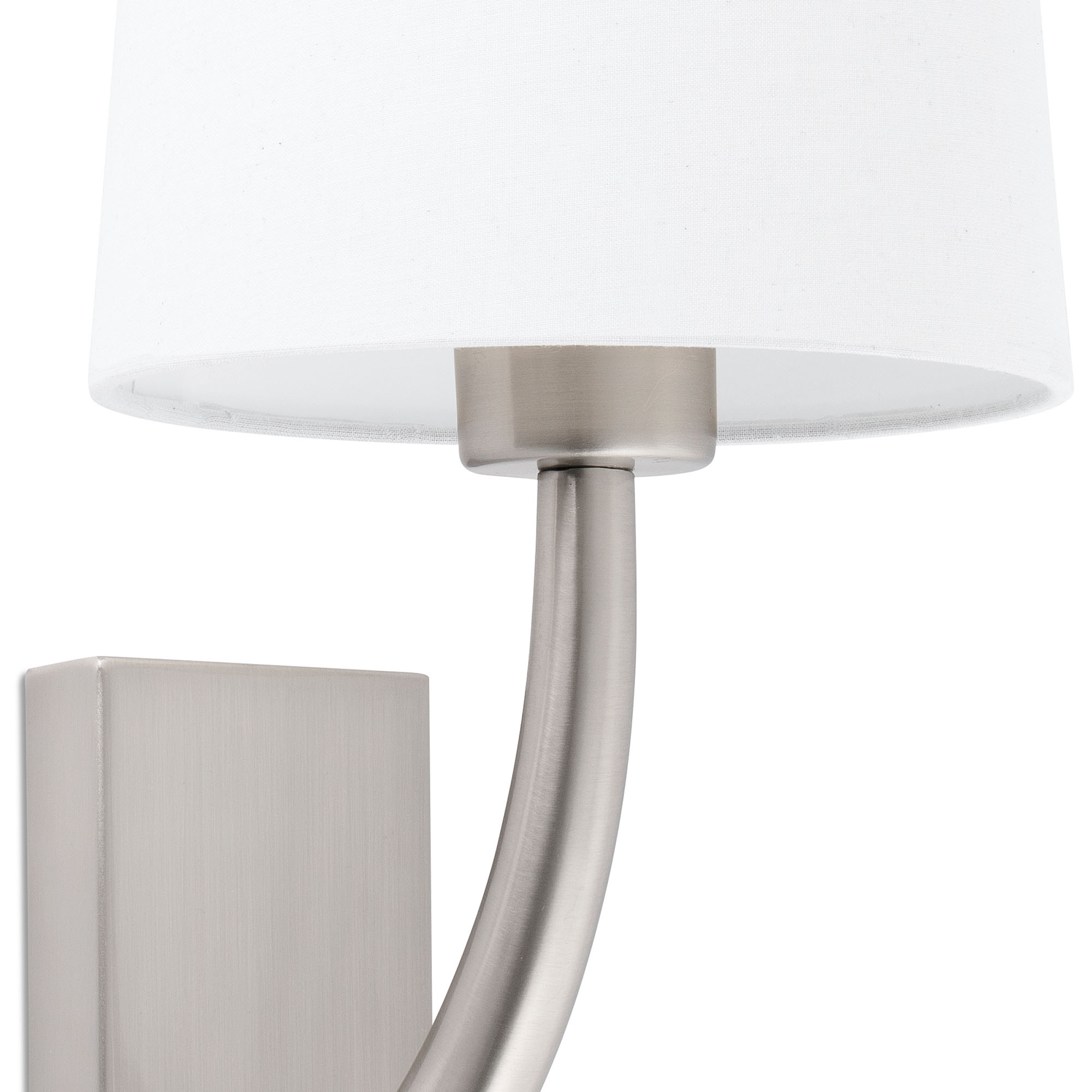 REM Matt nickel/white wall lamp