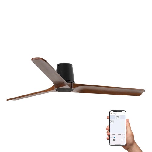 HEYWOOD TUB L Ceiling fan siyah/ceviz TUYA