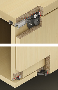 Sliding door fitting, Hawa Clipo 16 H MF-IF, set - 405.82.223