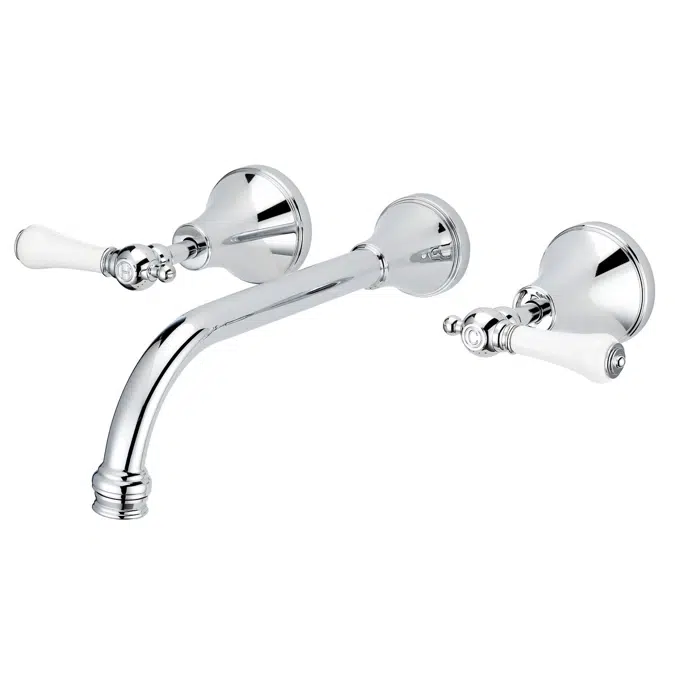 Kado Era Chrome Wall Bath Set 250mm Lever Porcelain Handle 9507596