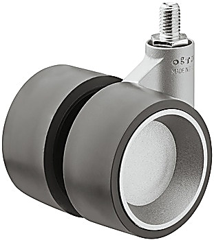 Twin wheel castor, Load bearing capacity 80 kg, free running - 660.33.902